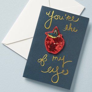 NWT Anthropologie Apple of My Eye Patch + Card
